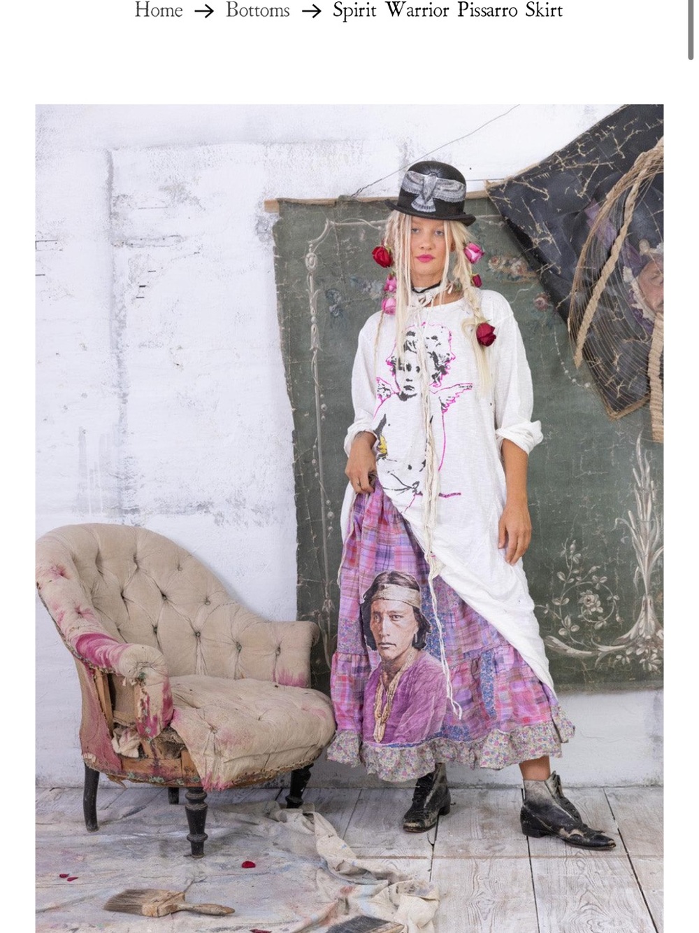 Magnolia Pearl Love Lavender & Pink Patchwork Spirit Warrior Skirt - Picture 2 of 10